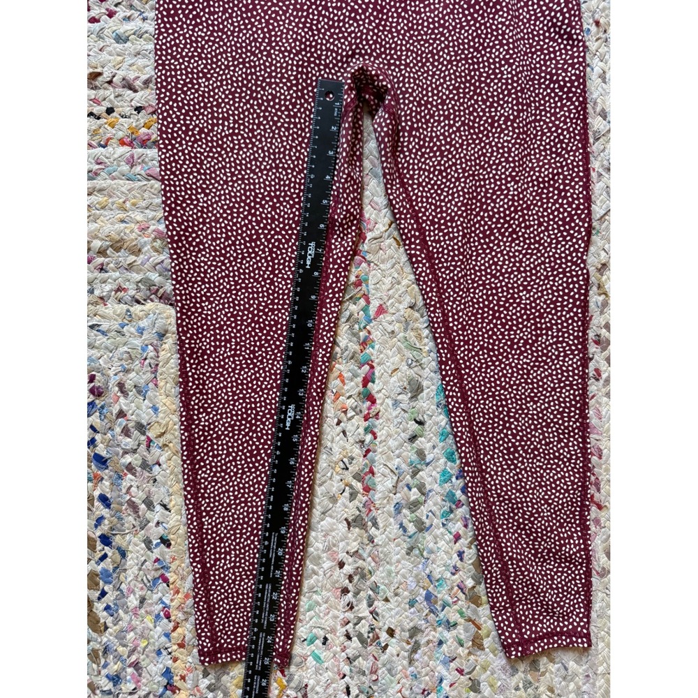 Buffbunny Collection Speckled Leggings Burgundy‎ White High Waist XL 25 Inseam - Picture 2 of 8